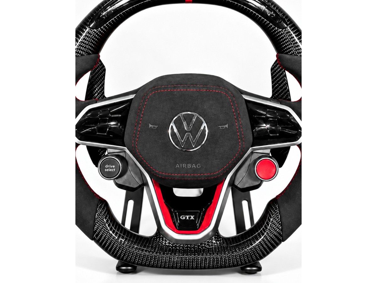 Miniatura 2 de VOLANTE VOLKSWAGEN GTX | FIBRA DE CARBONO + SHIFT LIGHTS